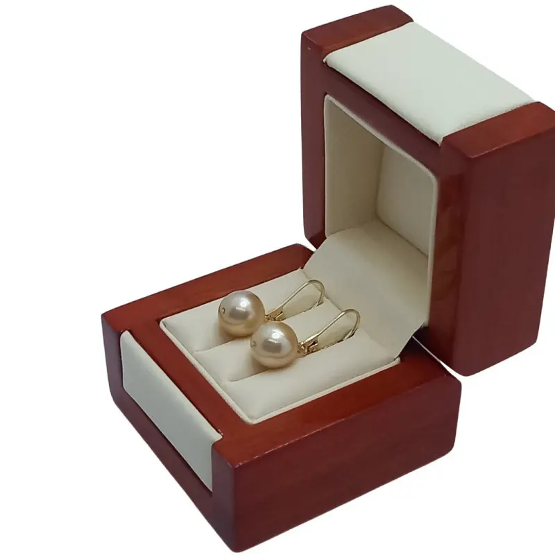 Naušnice s rijetkim prirodnim biserima Južnog mora, zlatna boja, premium kvaliteta AAA, veličine 10-10,5 mm, s žutim zlatom [3]