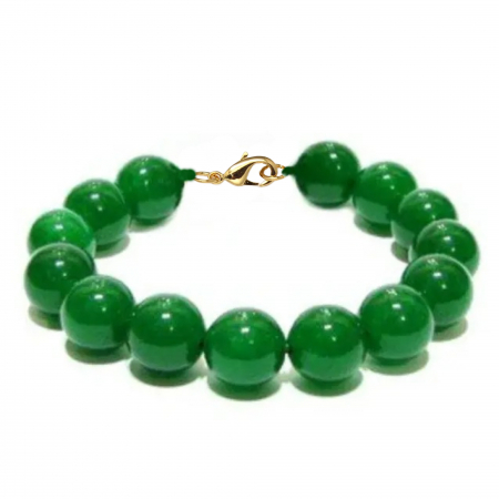 Semi-Precious Stone Jewelry - yellow-gold-natural-malaysian-jade-bracelet-12mm-kaskadda