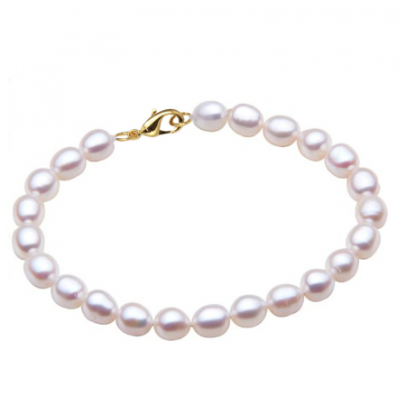 Gifts - white-natural-oval-pearl-bracelet-14k-gold-kaskadda