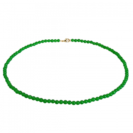Semi-Precious Stone Jewelry - kaskadda-natural-malaysian-jade-necklace-4mm-14k-gold-clasp-kaskadda