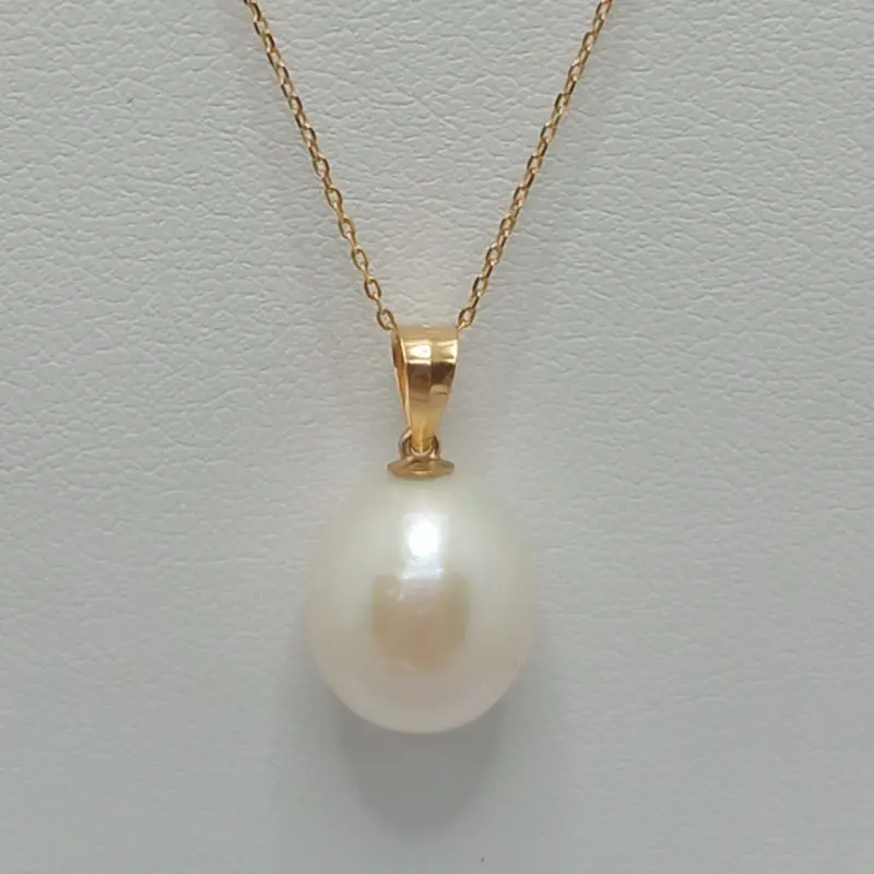 white-natural-pearl-necklace-teardrop-12-9mm-14k-yellow-gold-kaskadda [1]