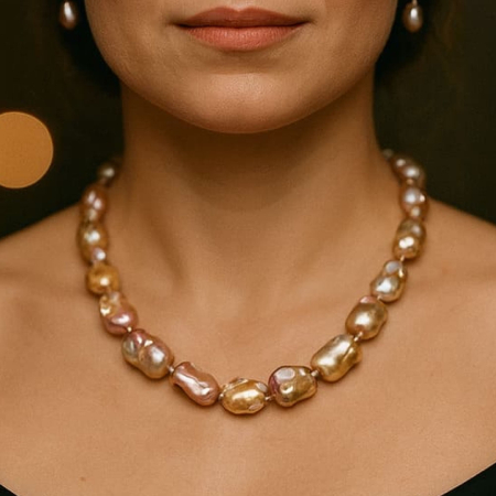 Gyöngy nyakláncok - nagy-gyongy-nyaklanc-baroque-edison-levendula-aaa-minoseg-14k-arany-kaskadda