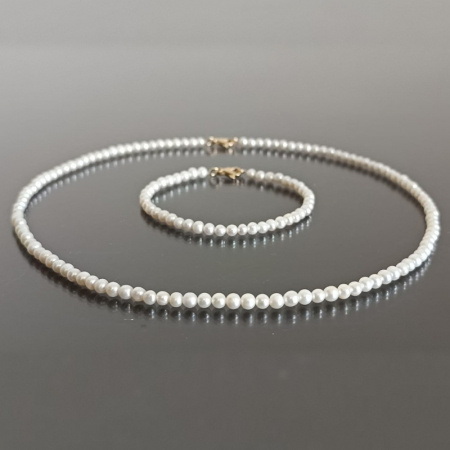Pearl Jewelry Sets - aaa-pearl-set-necklace-bracelet-14k-gold-rare-natural-pearls-kaskadda