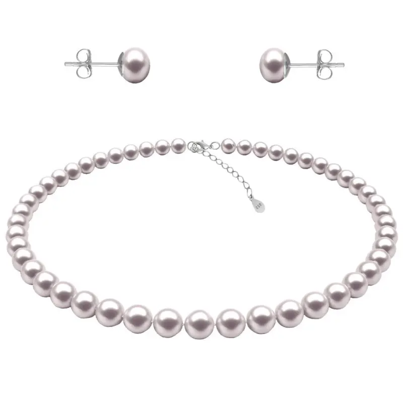 Pearl Jewelry Sets - pearl-set-necklace-screw-earrings-natural-white-pearls-6-7mm-silver-925-kaskadda