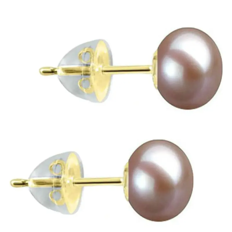 Pearl Earrings - natural-lavender-pearl-earrings-7-8mm-aaa-14k-yellow-gold-silicone-backs-kaskadda