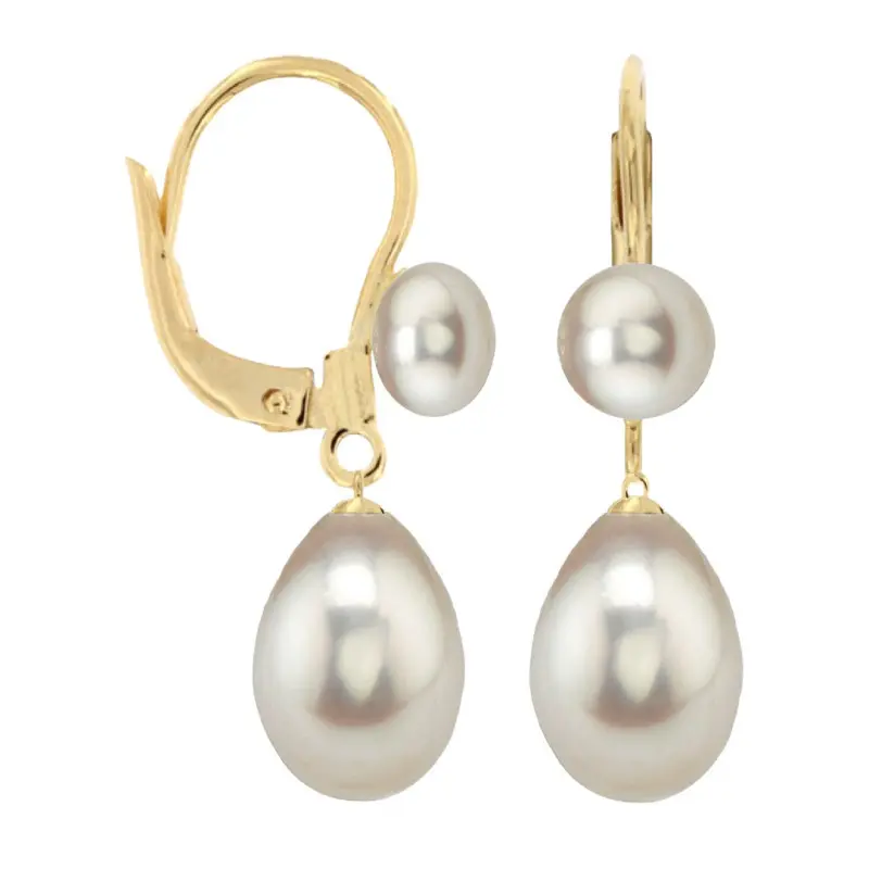 Pearl Earrings - large-natural-white-pearl-earrings-teardrop-14k-yellow-gold-princess-kaskadda