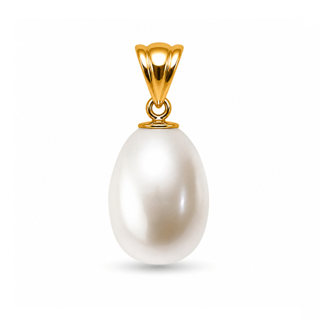 Obeski z biseri - obesek-redka-bela-bisera-12-9mm-rumeno-zlato-14k-kaskadda