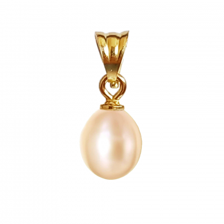 Pearl Pendants - cream-oval-pearl-pendant-5-8mm-14k-gold-kaskadda