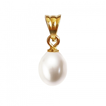 Pearl Pendants - white-oval-pearl-pendant-5-8mm-14k-gold-kaskadda
