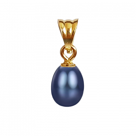 Pearl Pendants - black-oval-pearl-pendant-5-8mm-14k-gold-kaskadda