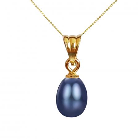 Ogrlice s biserima - ogrlica-prirodni-crni-biser-6-8mm-aaa-14k-zlato-kaskadda