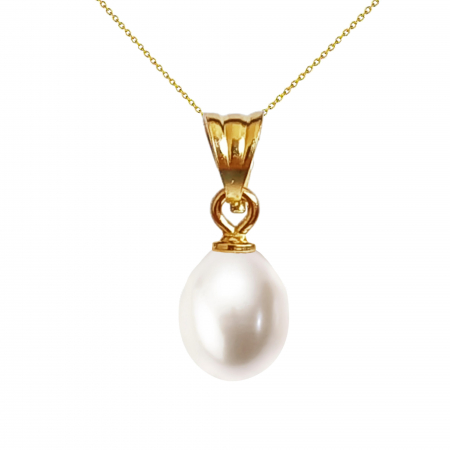 Birthday Gift Ideas for Women - necklace-natural-white-pearl-6-8mm-aaa-14k-gold-kaskadda