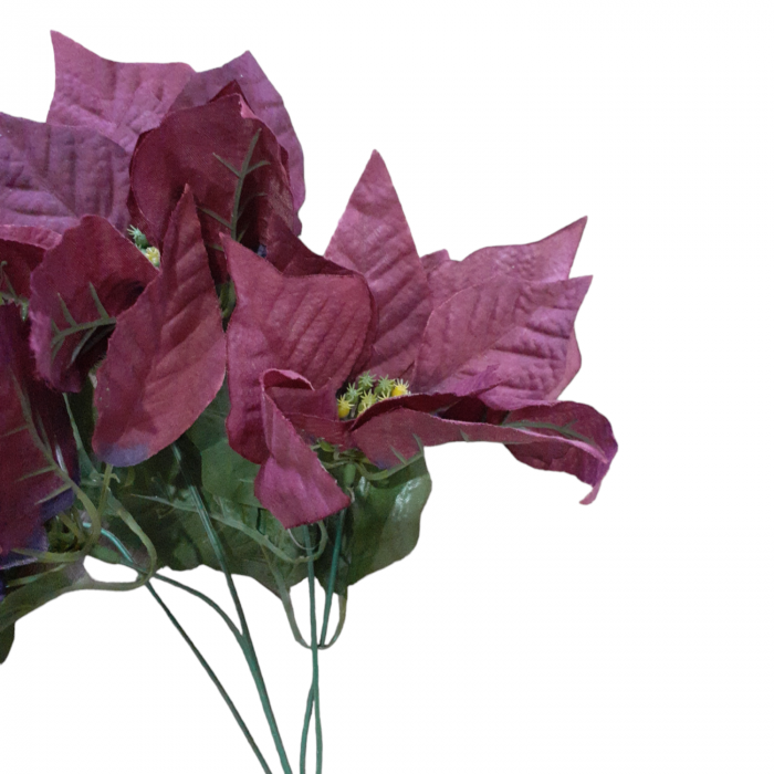 Buchet cu 5 craciunite artificiale mov inchis 35c [4]
