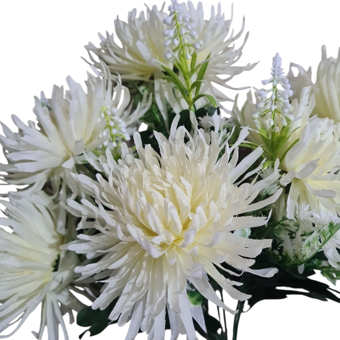 Buchet de crizanteme artificiale crem [4]