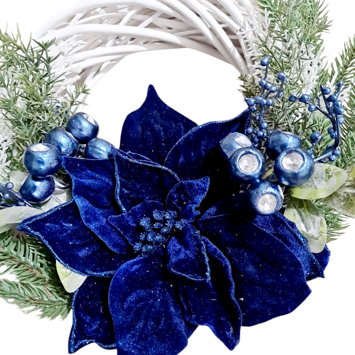 Coronita decorativa Craciun, albastru 30 cm [7]