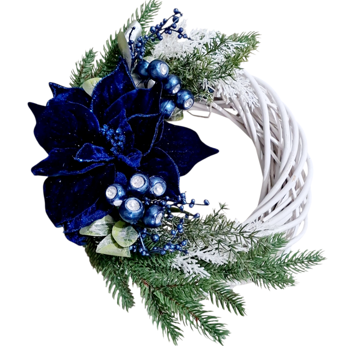 Coronita decorativa Craciun, albastru 30 cm [6]
