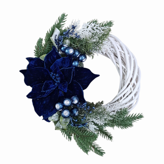 Coronita decorativa Craciun, albastru 30 cm [2]