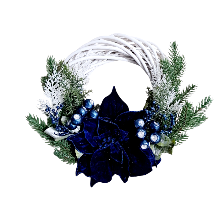 Coronita decorativa Craciun, albastru 30 cm [8]