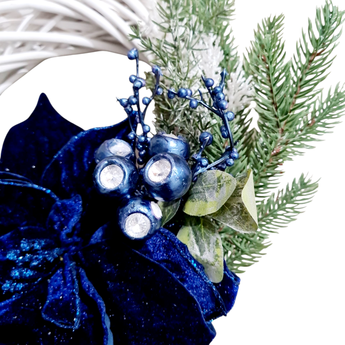 Coronita decorativa Craciun, albastru 30 cm [4]