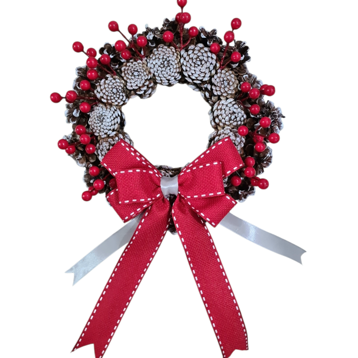 Coronita pentru Craciun din conuri de brad 27cm [7]