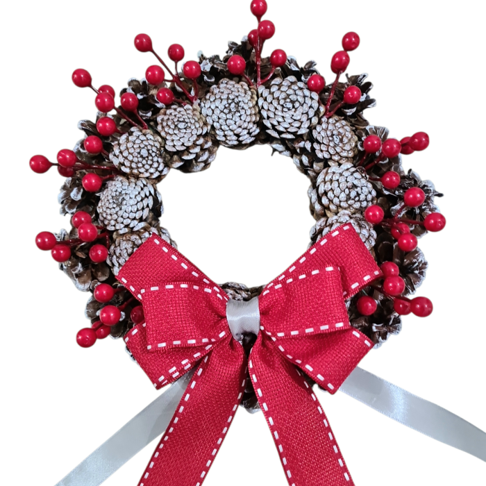 Coronita pentru Craciun din conuri de brad 27cm [5]