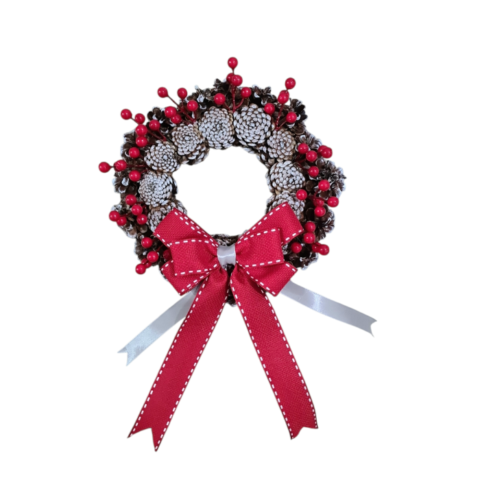 Coronita pentru Craciun din conuri de brad 27cm [6]