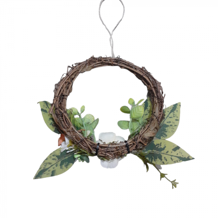 Coronita decorativa cu flori artificiale pentru usa sau perete, multicolor, 16 cm_6 [4]
