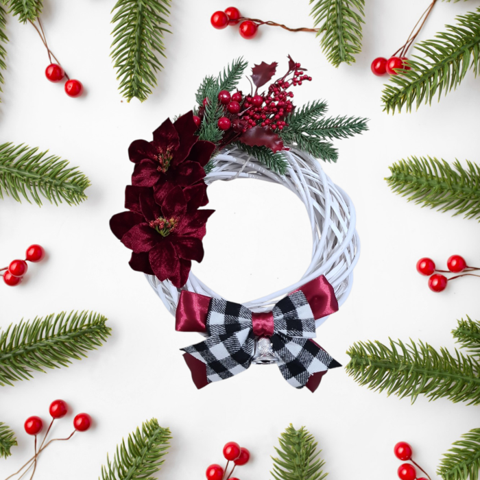 Coronita decorativa pentru Craciun, grena, 25 cm [3]