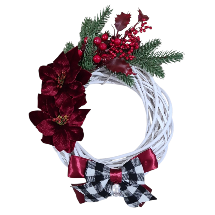 Coronita decorativa pentru Craciun, grena, 25 cm [1]