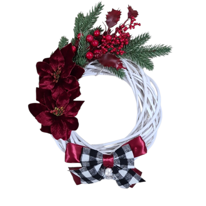 Coronita decorativa pentru Craciun, grena, 25 cm [2]