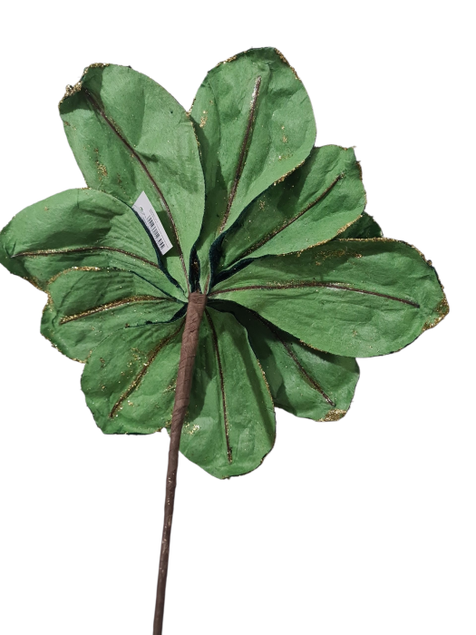 Craciunita decorativa catifea cu paiete si insertii aurii, 30x40 cm verde [4]