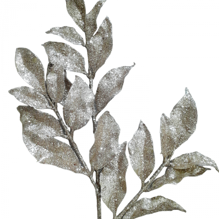 Crenguta decorativa cu frunze auriu sampanie 45cm [2]