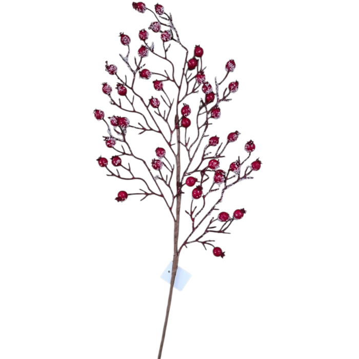 Crenguta decorativa cu merisoare rosii, 65 cm [2]