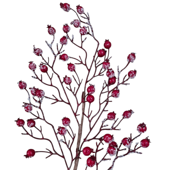 Crenguta decorativa cu merisoare rosii, 65 cm [3]