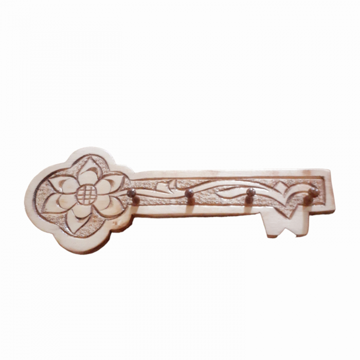 Cuier pentru chei din lemn sculptat_34x12 cm [5]