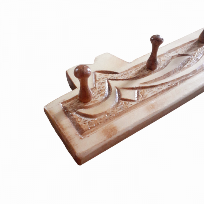 Cuier pentru chei din lemn sculptat_34x12 cm [3]