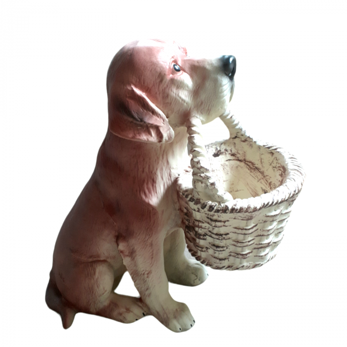 Decor de gradina cu ghiveci pentru flori, Dog, 42x21x42 cm [2]