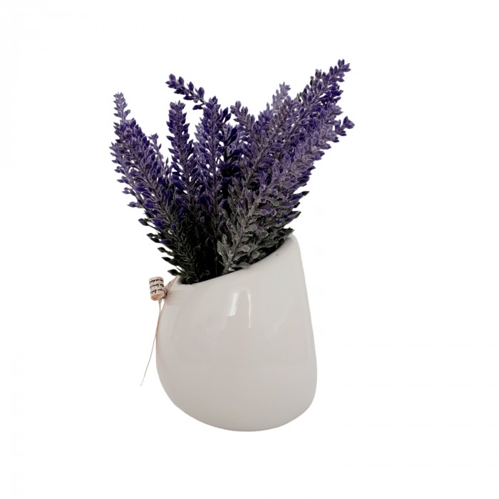 Ghiveci alb cu flori artificiale de lavanda_6 [3]