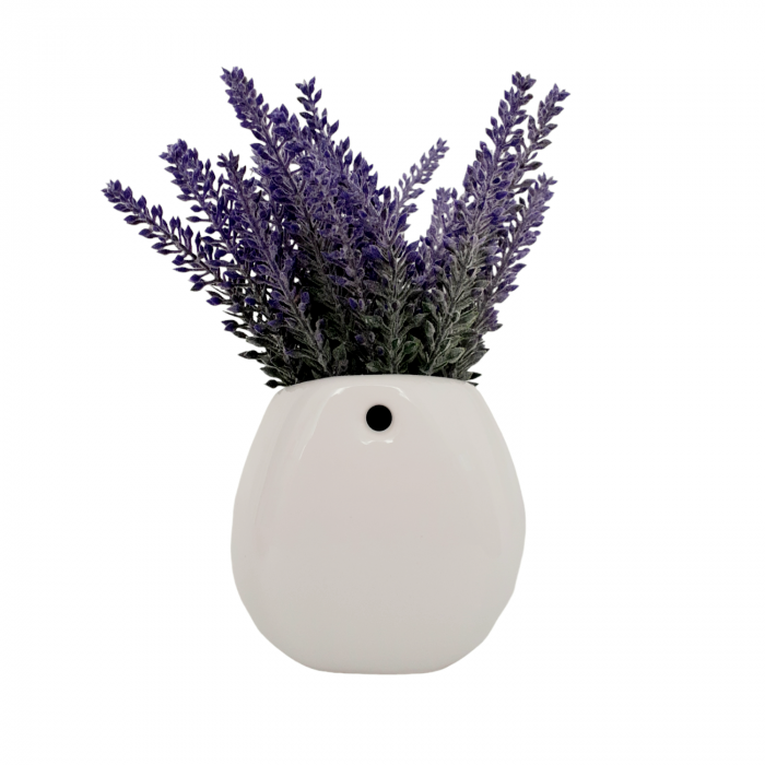 Ghiveci alb cu flori artificiale de lavanda_6 [5]
