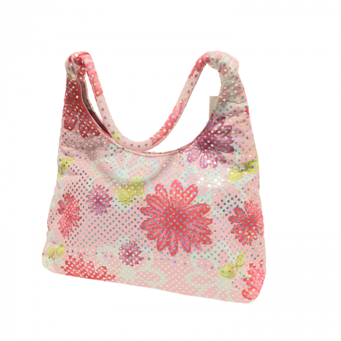 Geanta de vara cu flori roz multicolor [3]