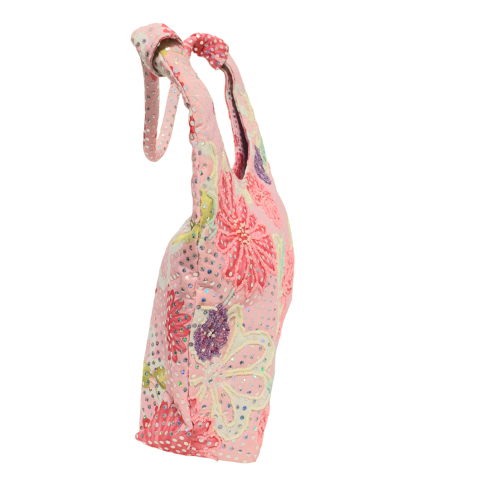 Geanta de vara cu flori roz multicolor [4]
