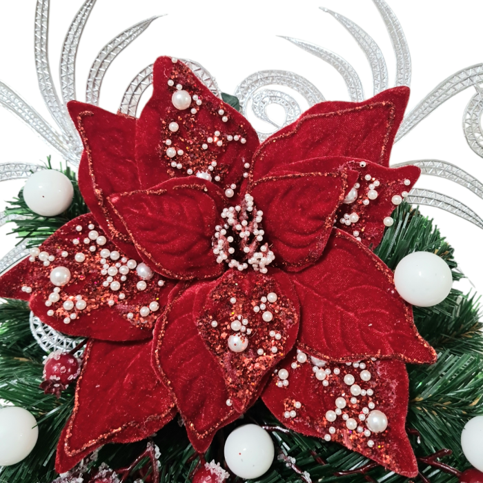 Ghirlanda decorativa pentru Craciun, rosu, 55x30 cm [6]