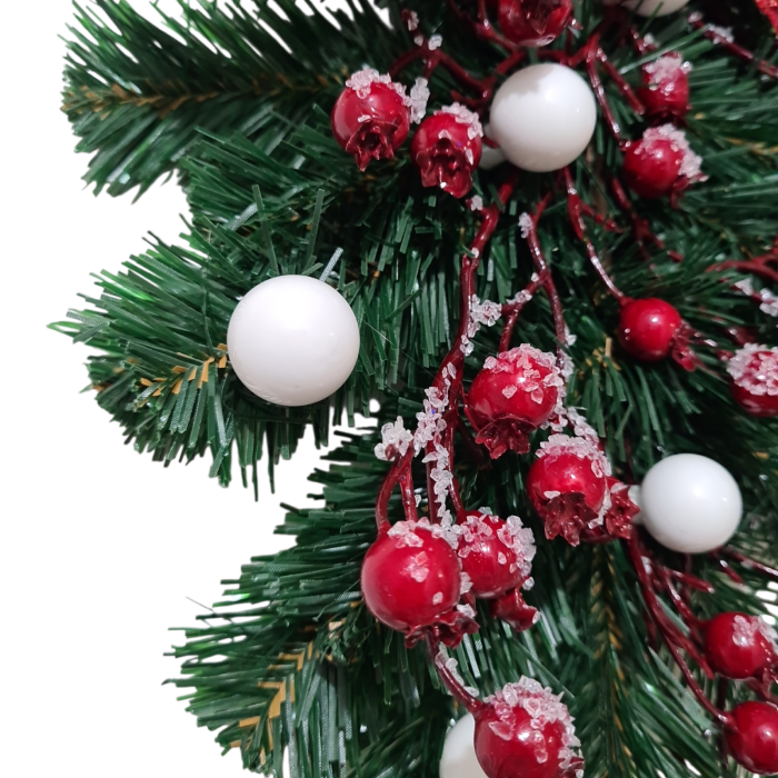 Ghirlanda decorativa pentru Craciun, rosu, 55x30 cm [8]