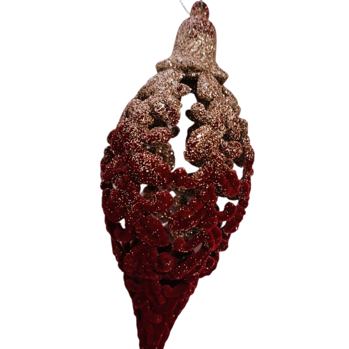 Glob decorativ catifea bordo, 14x6 cm [1]