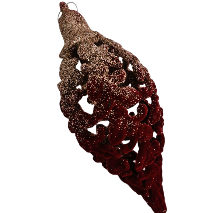 Glob decorativ catifea bordo, 14x6 cm [2]