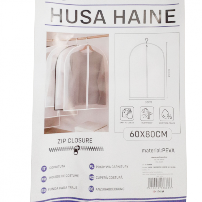 Husa protectie haine PEVA, set 6 buc [7]