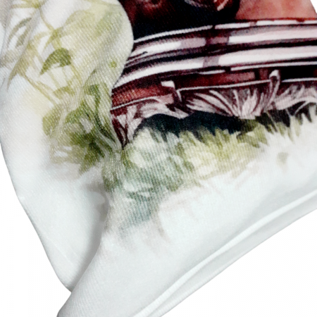 Perna decorativa alba cu imprimeu,  40x40 cm [6]