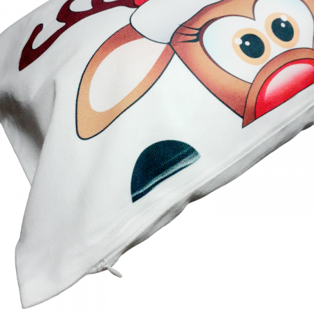 Perna decorativa alba cu imprimeu,  40x40 cm [3]