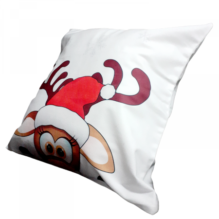 Perna decorativa alba cu imprimeu,  40x40 cm [2]