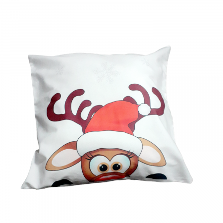 Perna decorativa alba cu imprimeu,  40x40 cm [1]